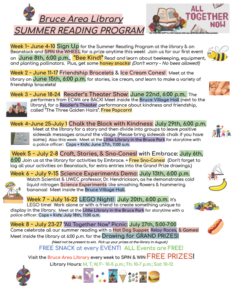Summer Reading Program - 2023 schedule